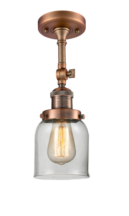 Innovations 201F-AC-G52-LED LED Semi-Flush Mount, Antique Copper
