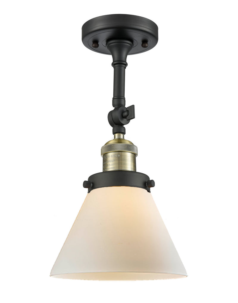 Innovations 201F-BAB-G41 One Light Semi-Flush Mount, Black Antique Brass