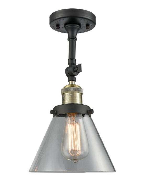 Innovations 201F-BAB-G42 One Light Semi-Flush Mount, Black Antique Brass