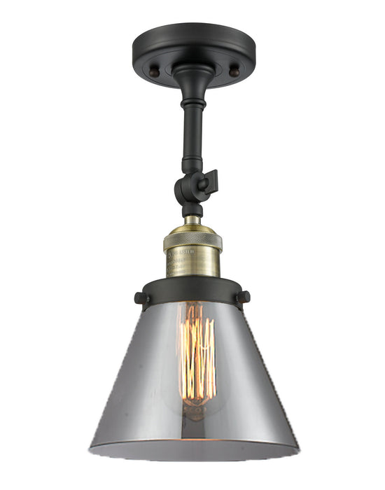 Innovations 201F-BAB-G43 One Light Semi-Flush Mount, Black Antique Brass