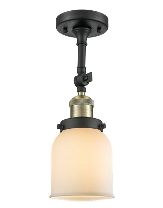 Innovations 201F-BAB-G51 One Light Semi-Flush Mount, Black Antique Brass