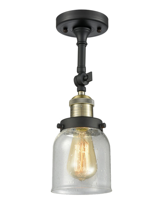 Innovations 201F-BAB-G54 One Light Semi-Flush Mount, Black Antique Brass