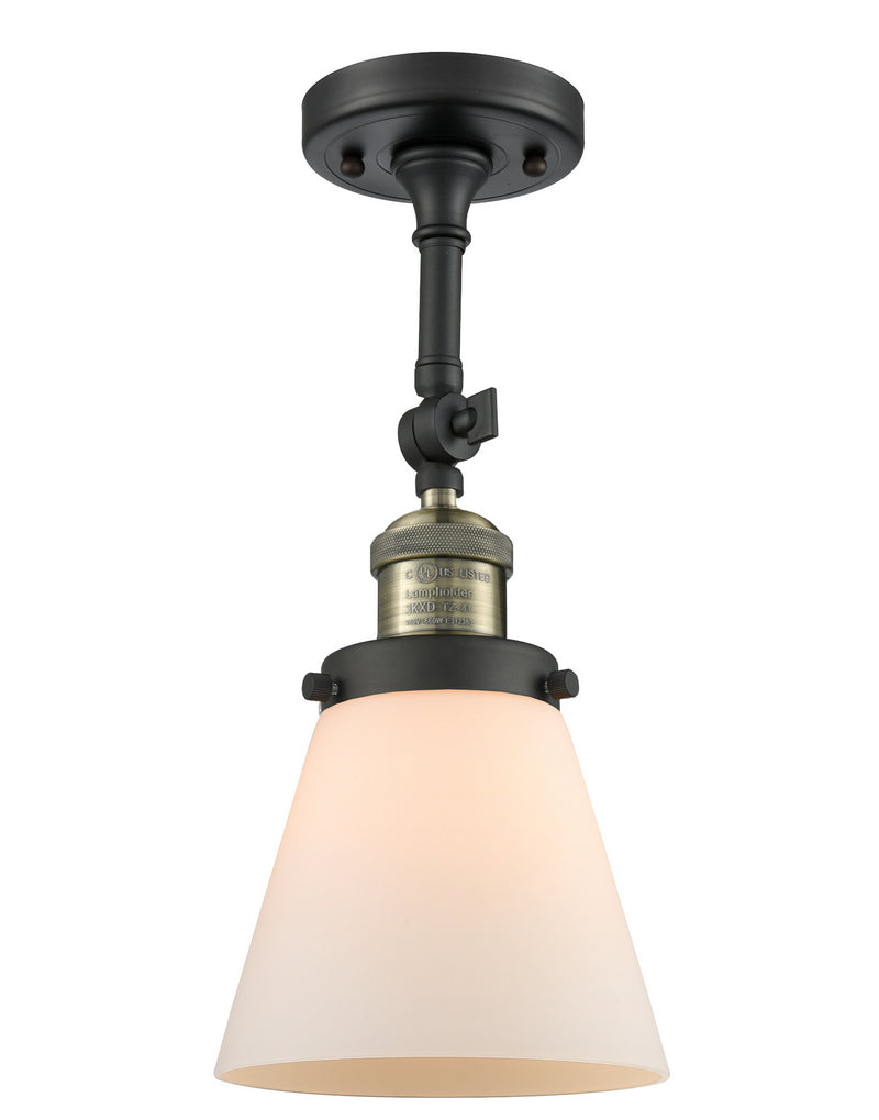 Innovations 201F-BAB-G61 One Light Semi-Flush Mount, Black Antique Brass