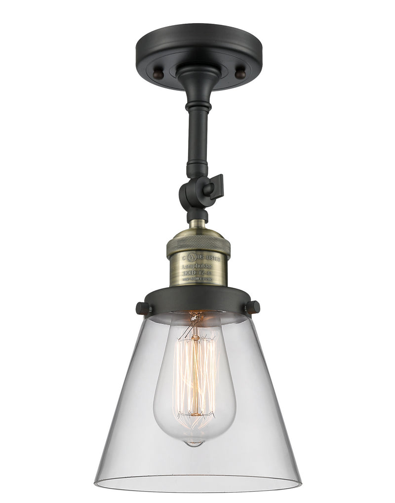 Innovations 201F-BAB-G62 One Light Semi-Flush Mount, Black Antique Brass
