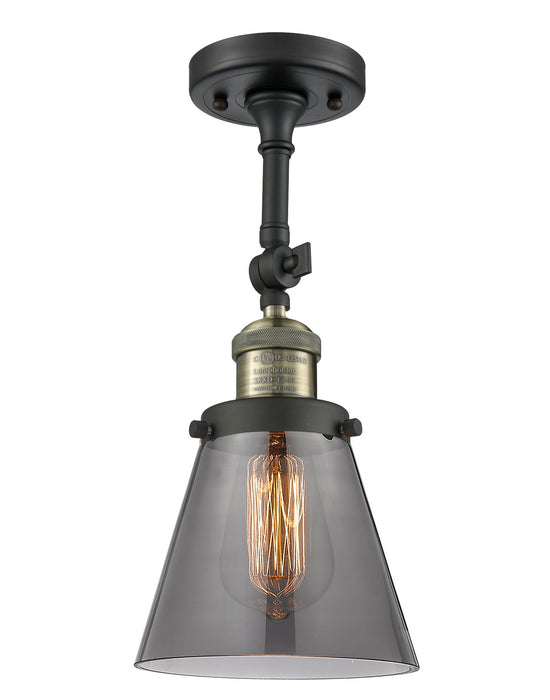 Innovations 201F-BAB-G63 One Light Semi-Flush Mount, Black Antique Brass