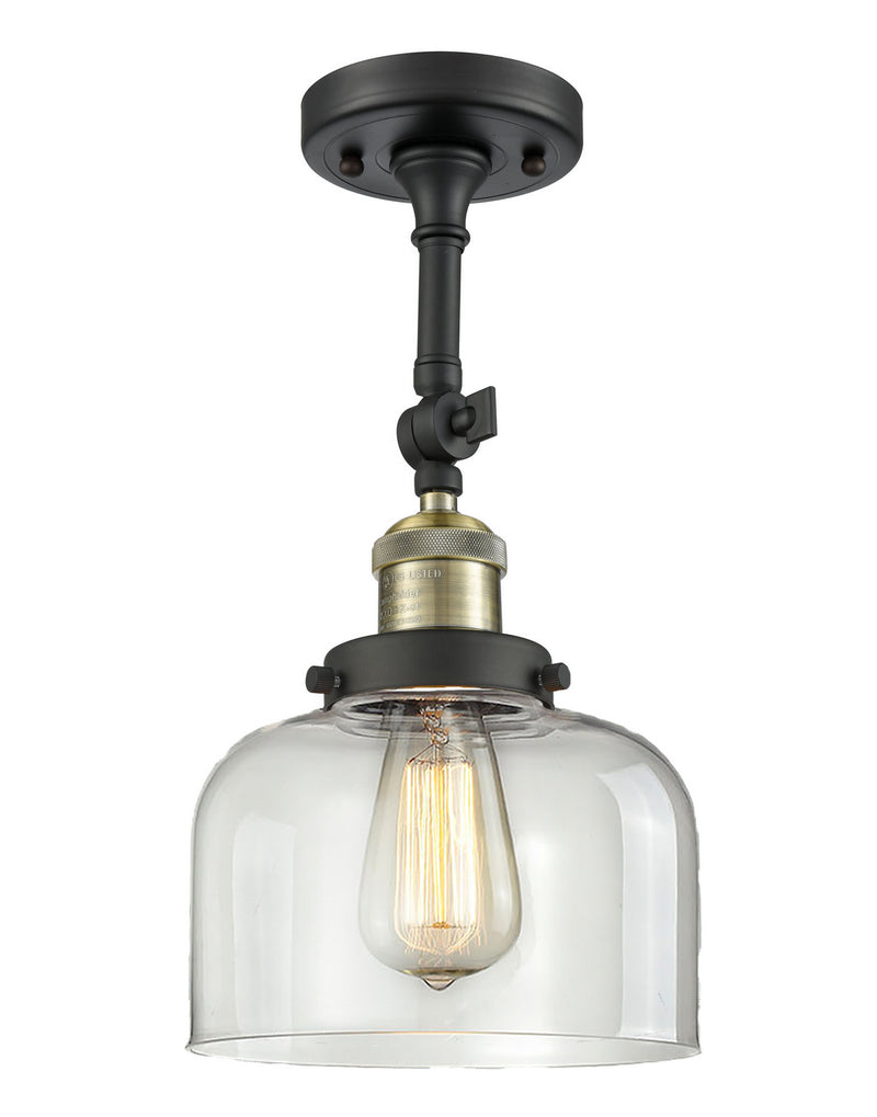 Innovations 201F-BAB-G72 One Light Semi-Flush Mount, Black Antique Brass