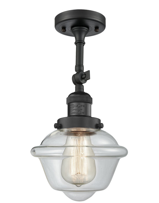 Innovations 201F-BK-G532 One Light Semi-Flush Mount, Matte Black