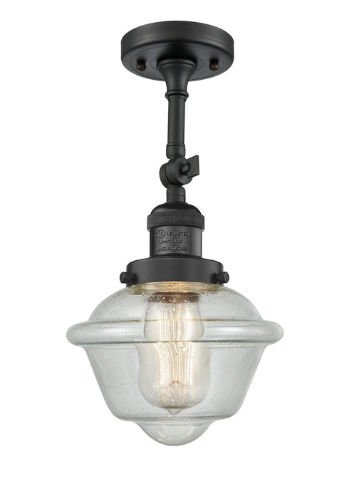 Innovations 201F-BK-G534 One Light Semi-Flush Mount, Matte Black