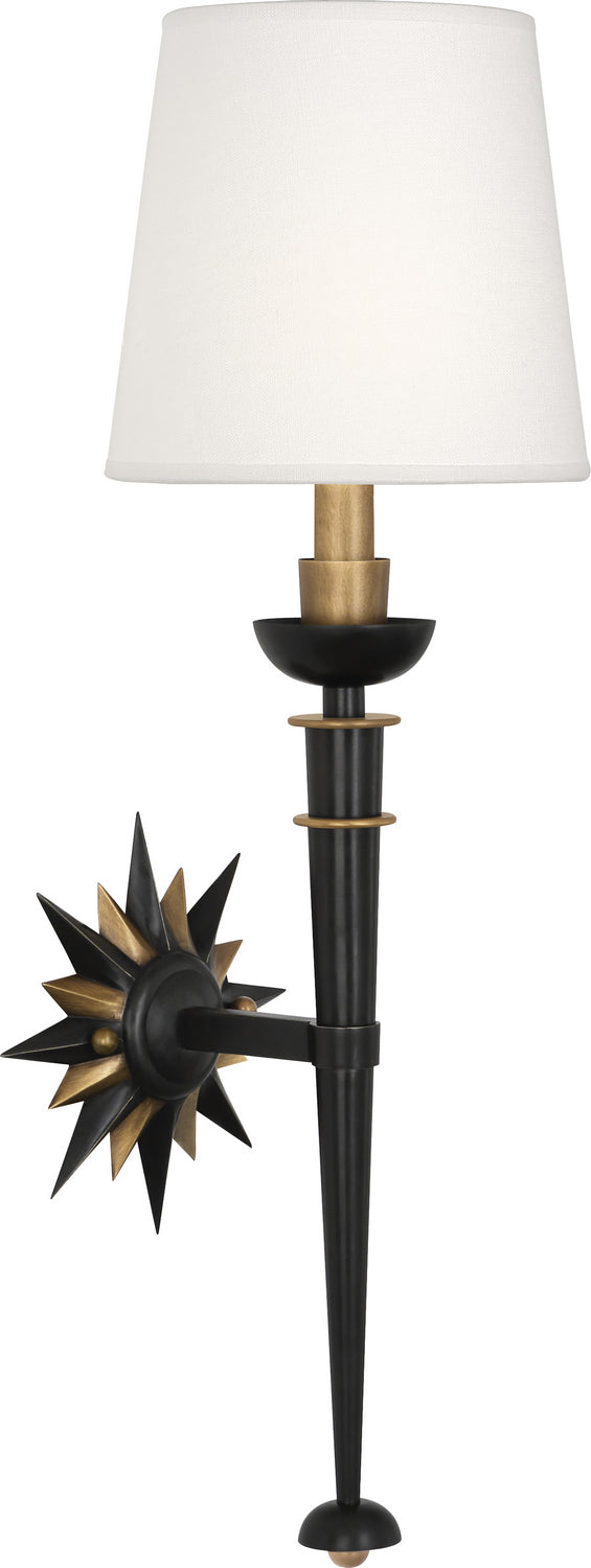 Robert Abbey 1016 One Light Wall Sconce, Deep Patina Bronze w/Warm Brass