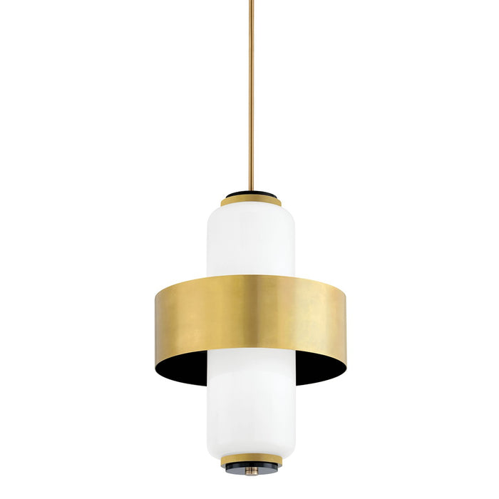Corbett Lighting 275-44-VB/SBK Four Light Pendant, Vintage Brass/Soft Black