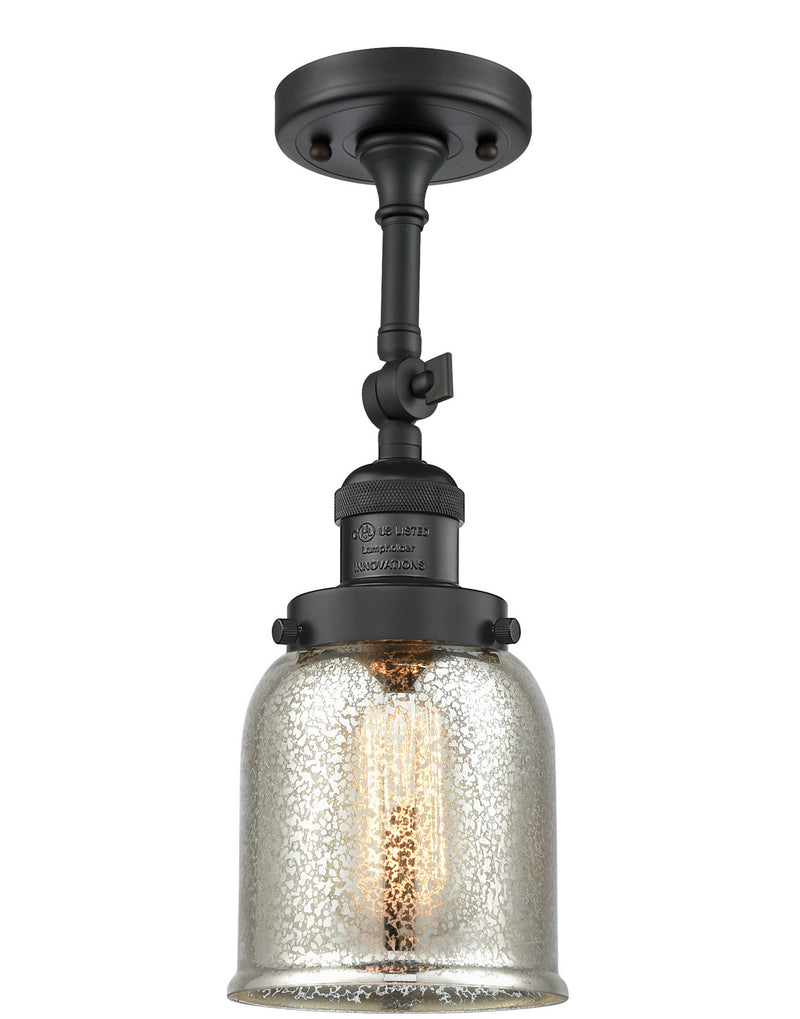 Innovations 201F-BK-G58 One Light Semi-Flush Mount, Matte Black