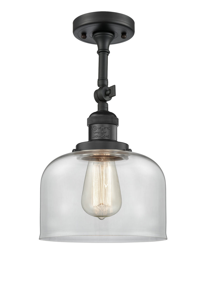 Innovations 201F-BK-G72 One Light Semi-Flush Mount, Matte Black