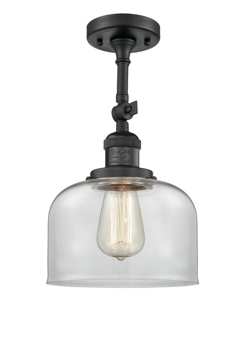 Innovations 201F-BK-G72 One Light Semi-Flush Mount, Matte Black
