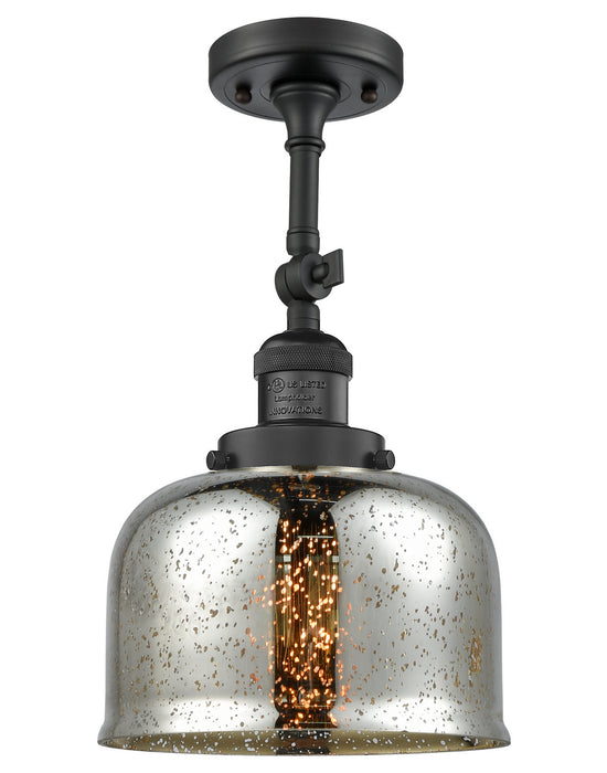 Innovations 201F-BK-G78 One Light Semi-Flush Mount, Matte Black