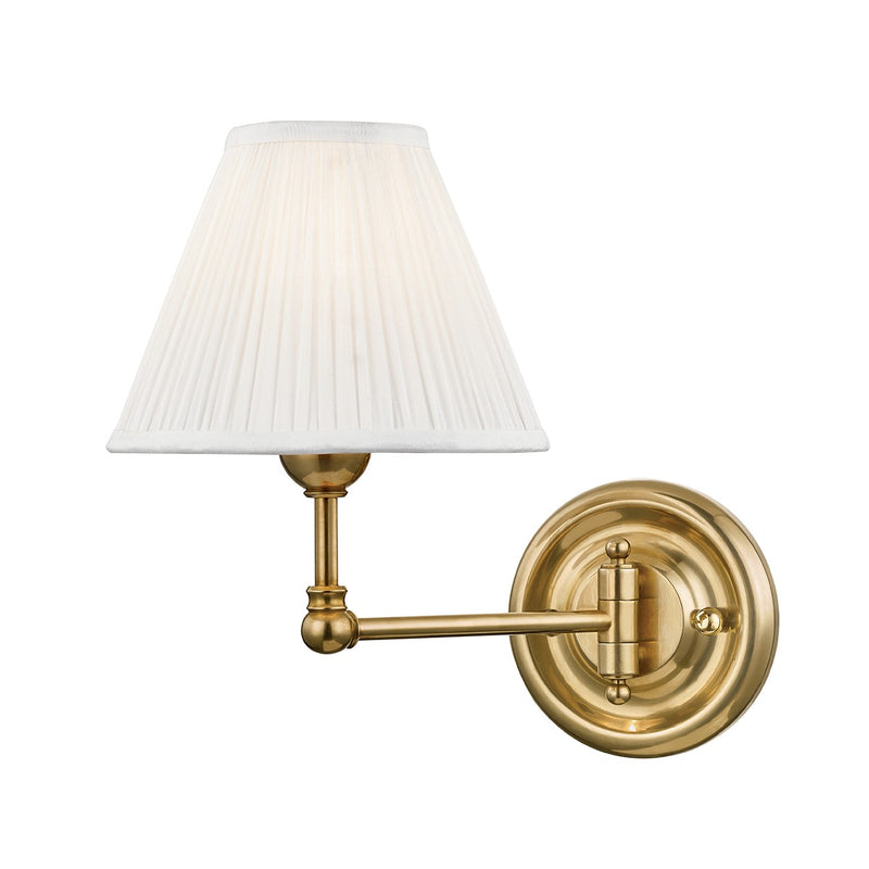 Hudson Valley MDS101-AGB One Light Wall Sconce, Aged Brass