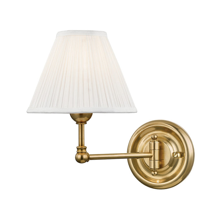 Hudson Valley MDS101-AGB One Light Wall Sconce, Aged Brass