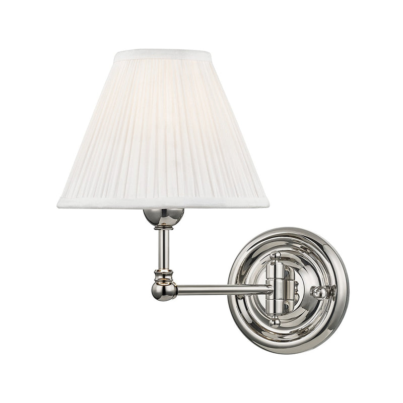 Hudson Valley MDS101-PN One Light Wall Sconce, Polished Nickel