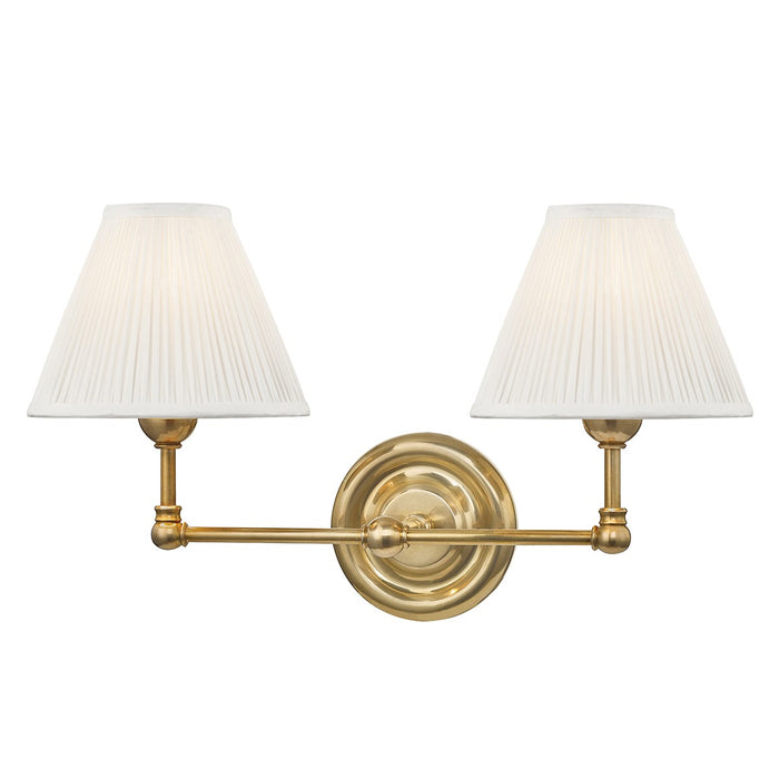 Hudson Valley MDS102-AGB Two Light Wall Sconce, Aged Brass