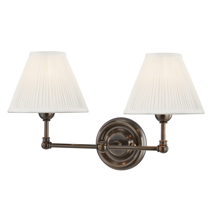 Hudson Valley MDS102-DB Two Light Wall Sconce, Distressed Bronze