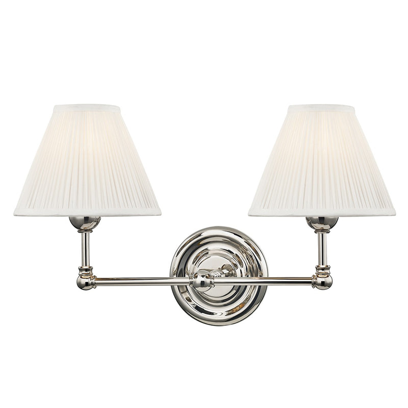 Hudson Valley MDS102-PN Two Light Wall Sconce, Polished Nickel