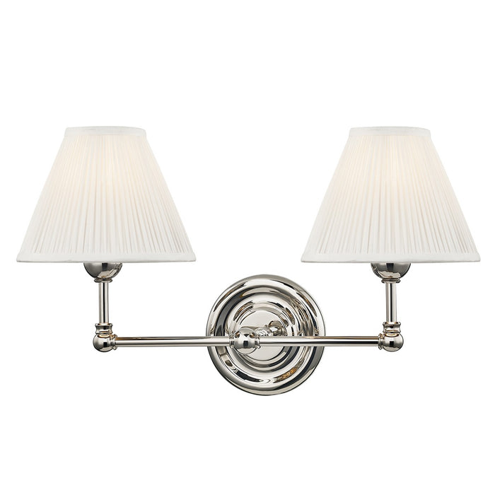 Hudson Valley MDS102-PN Two Light Wall Sconce, Polished Nickel