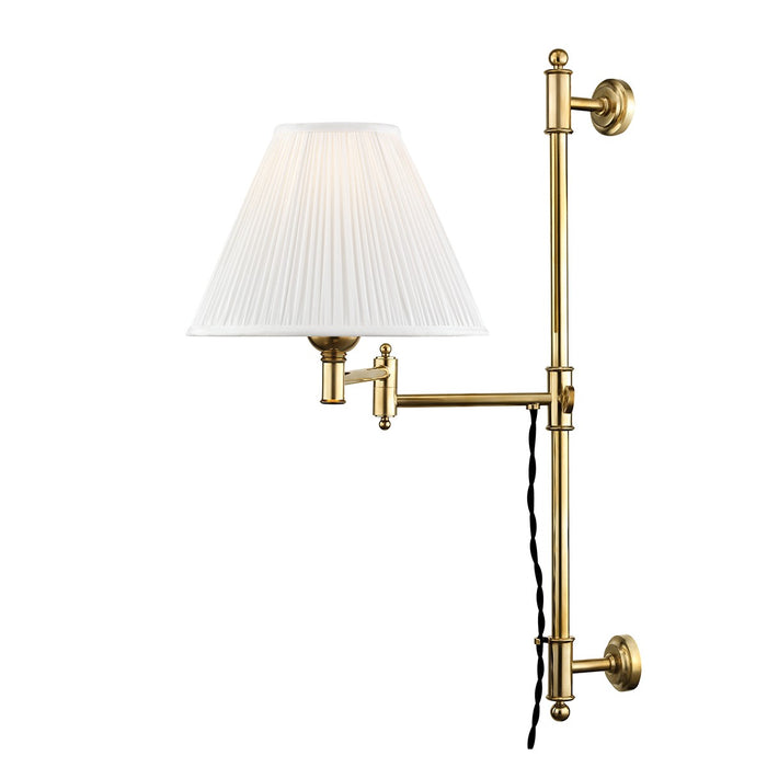 Hudson Valley MDS104-AGB One Light Wall Sconce, Aged Brass