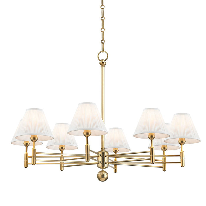 Hudson Valley MDS106-AGB Eight Light Chandelier, Aged Brass