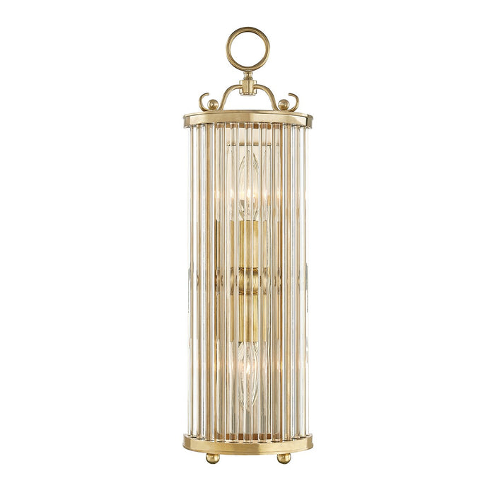 Hudson Valley MDS200-AGB Two Light Wall Sconce, Aged Brass