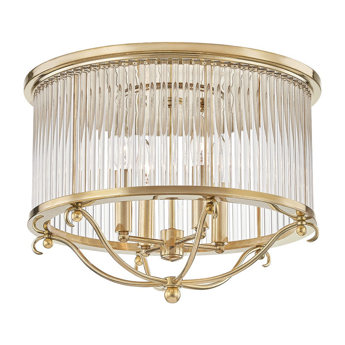 Hudson Valley MDS201-AGB Four Light Semi Flush Mount, Aged Brass