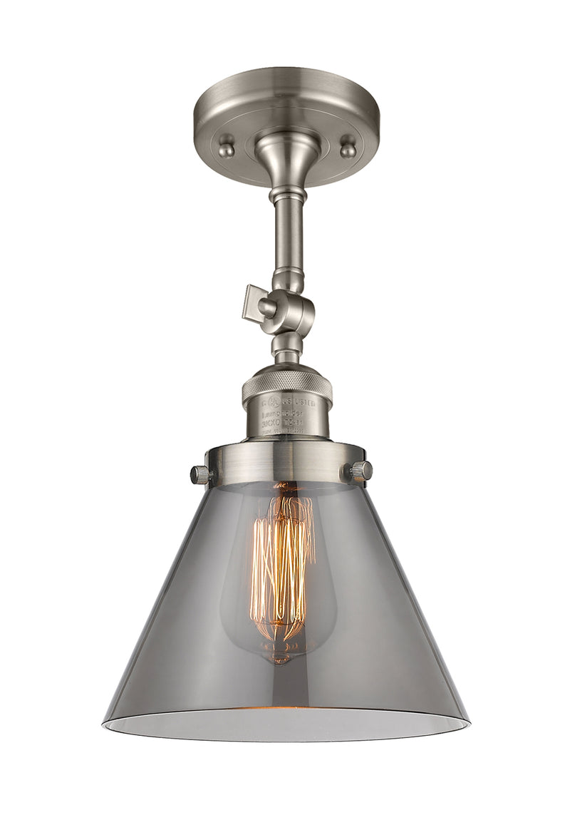 Innovations 201F-SN-G43-LED LED Semi-Flush Mount, Brushed Satin Nickel