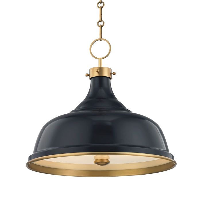 Hudson Valley MDS300-AGB/DBL Three Light Pendant, Aged Brass/Darkest Blue
