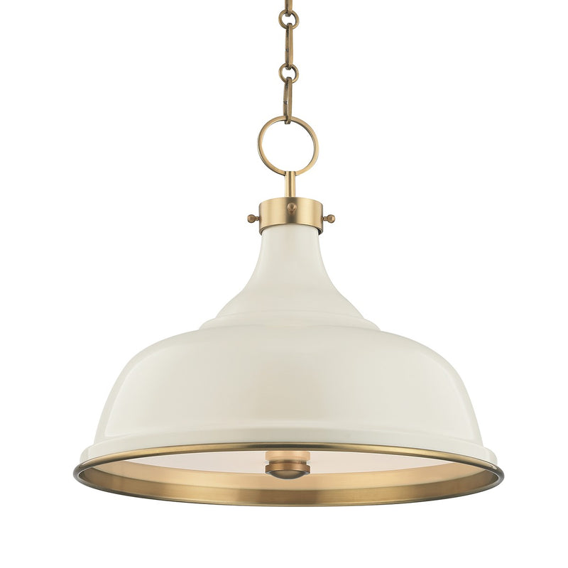 Hudson Valley MDS300-AGB/OW Three Light Pendant, Aged Brass/Off White