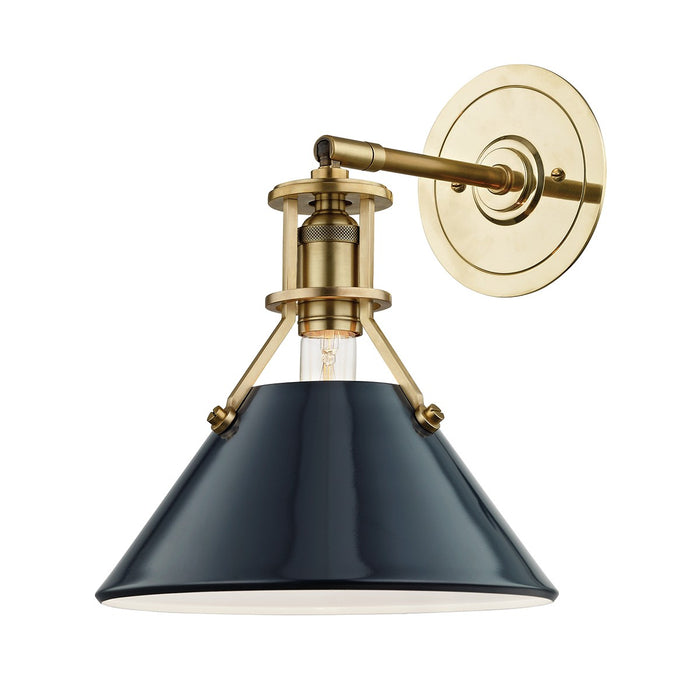 Hudson Valley MDS350-AGB/DBL One Light Wall Sconce, Aged Brass/Darkest Blue