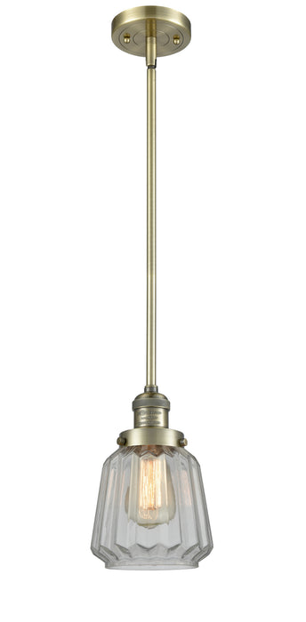 Innovations 201S-AB-G142 One Light Mini Pendant, Antique Brass