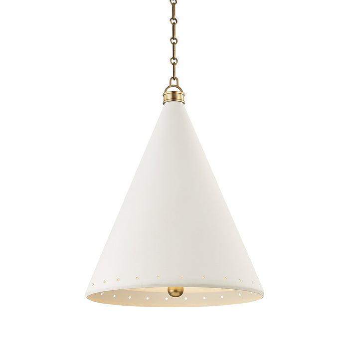 Hudson Valley MDS402-AGB/WP Two Light Pendant, Aged Brass/White Plaster