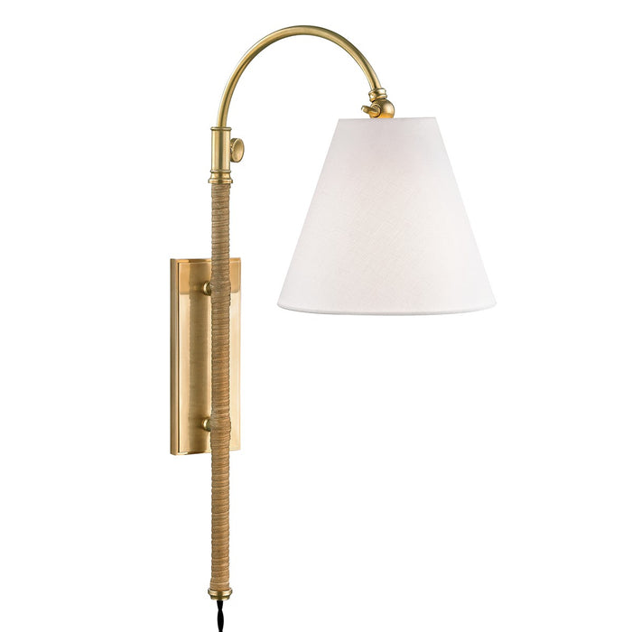 Hudson Valley MDS501-AGB One Light Wall Sconce, Aged Brass