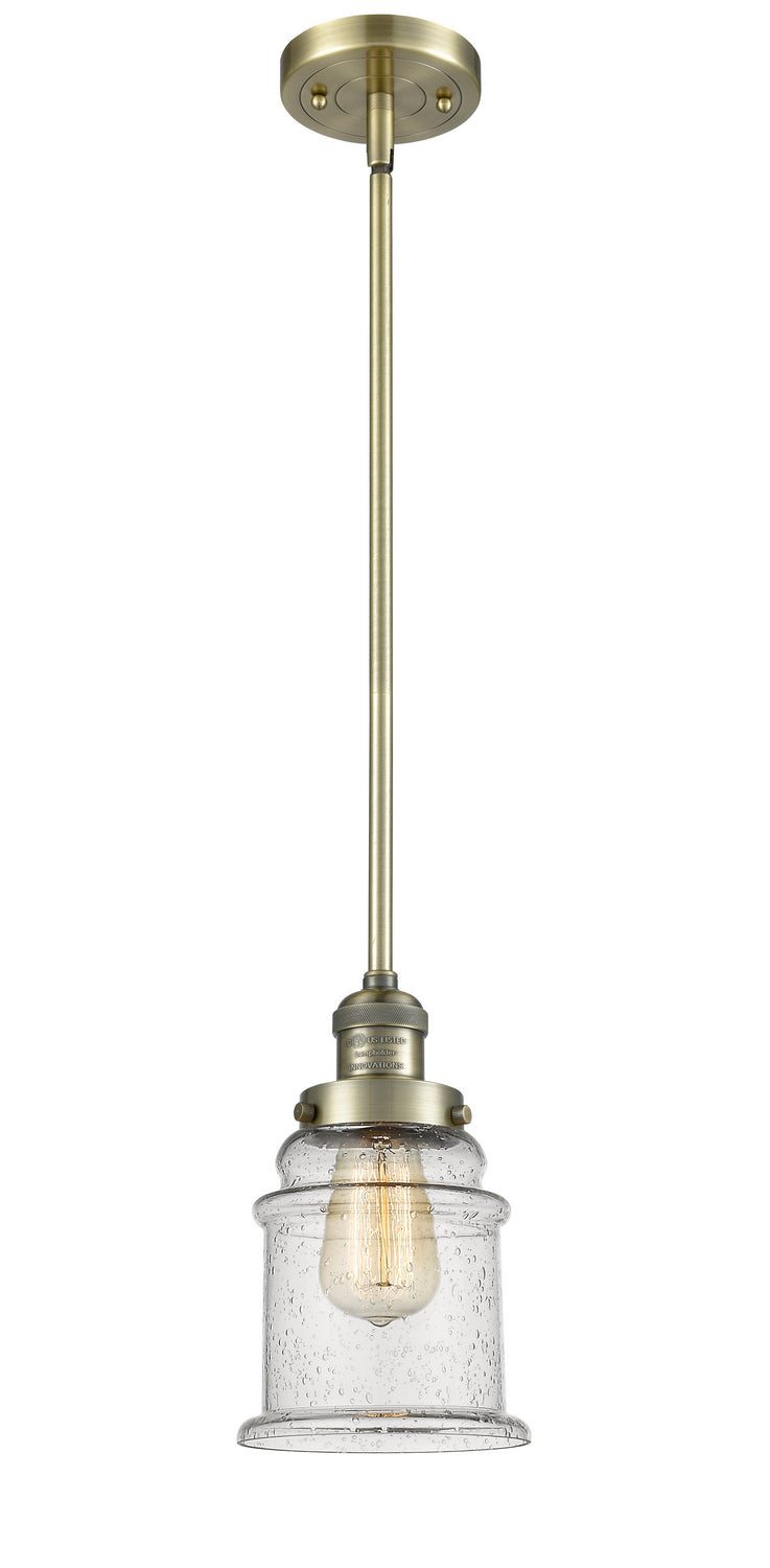 Innovations 201S-AB-G184 One Light Mini Pendant, Antique Brass