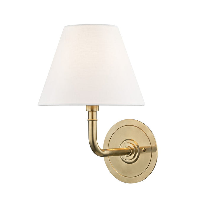Hudson Valley MDS600-AGB One Light Wall Sconce, Aged Brass