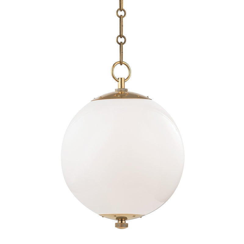 Hudson Valley MDS700-AGB One Light Pendant, Aged Brass