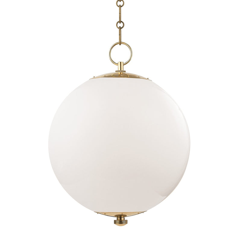 Hudson Valley MDS701-AGB One Light Pendant, Aged Brass