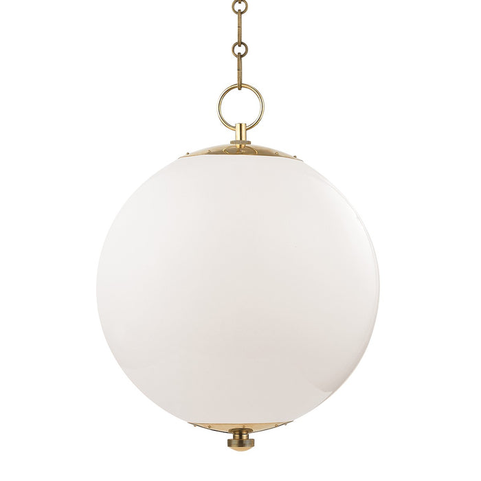 Hudson Valley MDS701-AGB One Light Pendant, Aged Brass