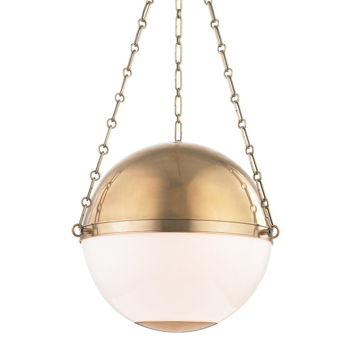 Hudson Valley MDS751-AGB Three Light Pendant, Aged Brass