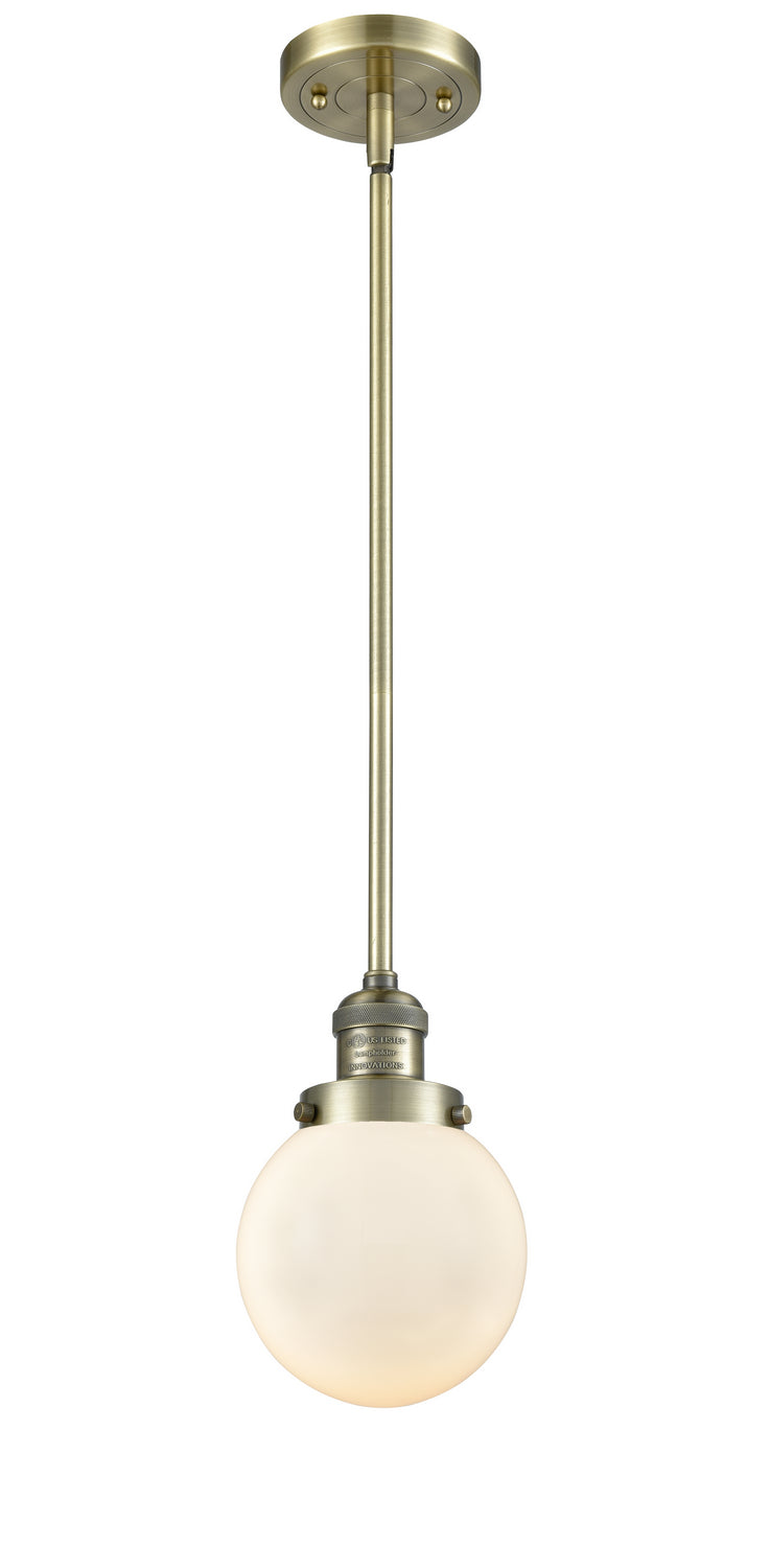 Innovations 201S-AB-G201-6 One Light Mini Pendant, Antique Brass