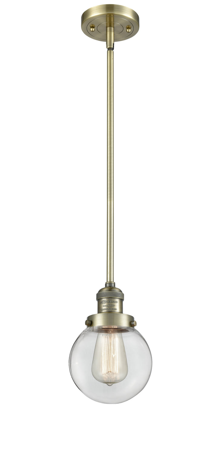 Innovations 201S-AB-G202-6 One Light Mini Pendant, Antique Brass