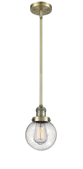 Innovations 201S-AB-G204-6 One Light Mini Pendant, Antique Brass