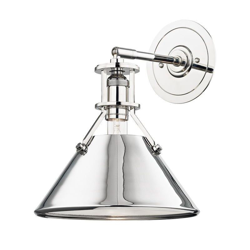 Hudson Valley MDS950-PN One Light Wall Sconce, Polished Nickel