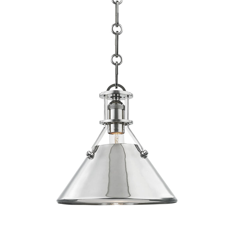 Hudson Valley MDS951-PN One Light Pendant, Polished Nickel