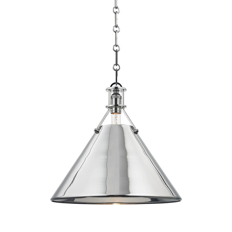 Hudson Valley MDS952-PN One Light Pendant, Polished Nickel
