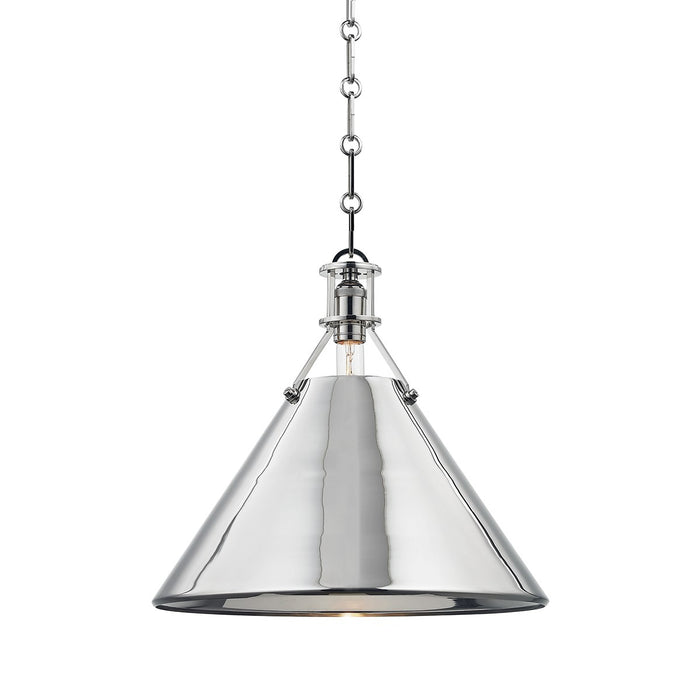 Hudson Valley MDS952-PN One Light Pendant, Polished Nickel