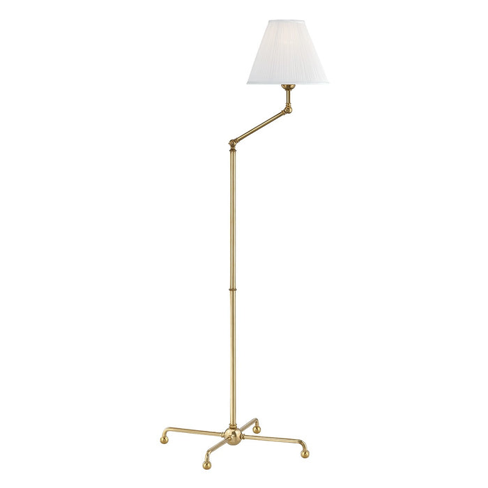 Hudson Valley MDSL108-AGB One Light Floor Lamp, Aged Brass